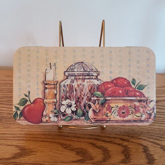 Vintage Tin Box Company 1983 Tin Country Farmhouse Apple Candles Cinnamon - Picture 2 of 11